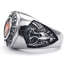Titanium Ring with Red Zircon