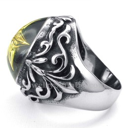 Gold Star of David Titanium Ring