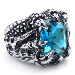 Titanium Ring with Blue Zircon