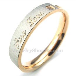 Rose Gold Titanium Cross Ring