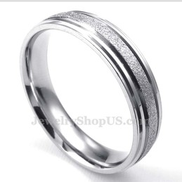 Titanium Sandblasting Lovers Ring (Mens)