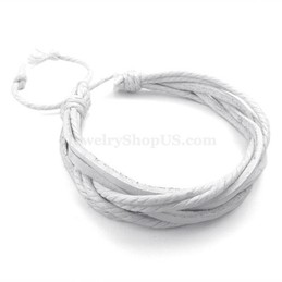Good looking  Hand-woven White Leather Bracelet