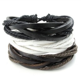 Good looking  Hand-woven White Leather Bracelet