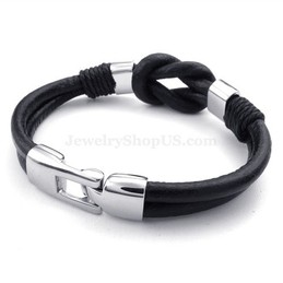 New Titanium Black Leather Bracelets