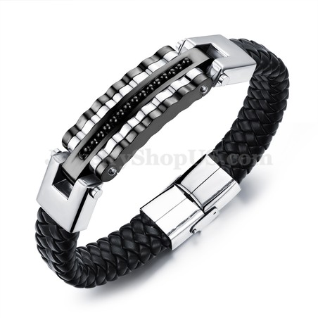 Graceful Men's Titanium Leather Bracelet C993