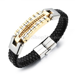 Graceful Men's Titanium Leather Bracelet C993