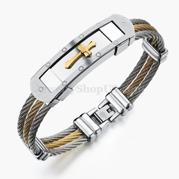 Men's Classical Titanium Cross Bracelet N782