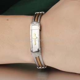 Men's Classical Titanium Cross Bracelet N782