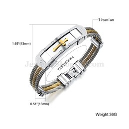 Men's Classical Titanium Cross Bracelet N782