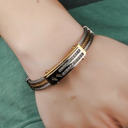 Men's Fashion Zirconia Titanium Bracelet N783