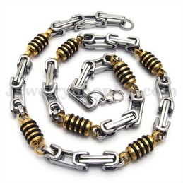 Silver Gold Men's Titanium Necklace Chain