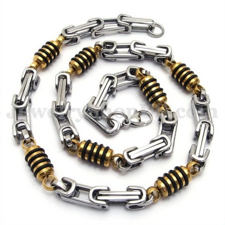 Silver Gold Men's Titanium Necklace Chain