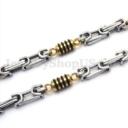 Silver Gold Men's Titanium Necklace Chain