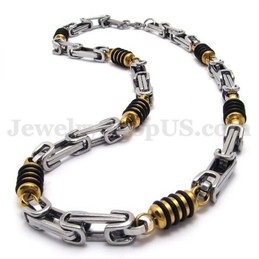 Silver Gold Men's Titanium Necklace Chain
