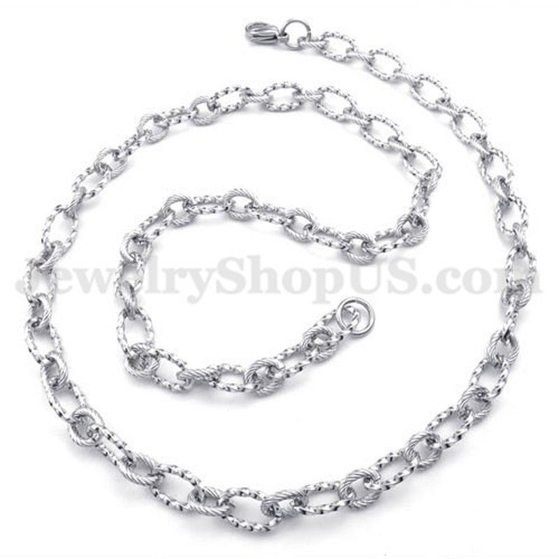 Simple Silver Men's Titanium Necklace Chain