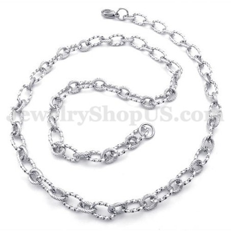 Simple Silver Men's Titanium Necklace Chain