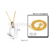 Titanium "0" Ceramic women's Pendant with Gold Chain C717