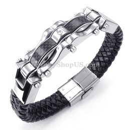 Gold Black Exquisite Titanium Bracelets for Men