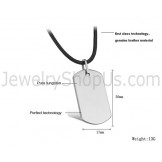 Silver Tungsten Tag Pendant C633