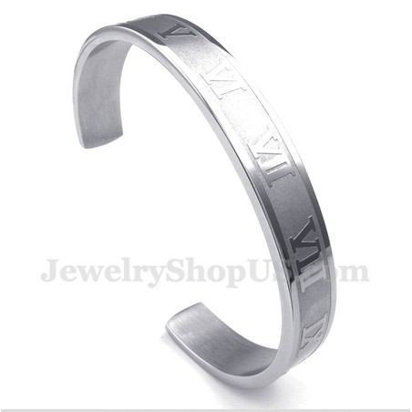 Men's Titanium Roman Numerals Bracelet