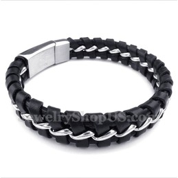 Men's Titanium Leather Bracelet