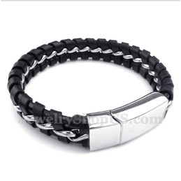 Men's Titanium Leather Bracelet