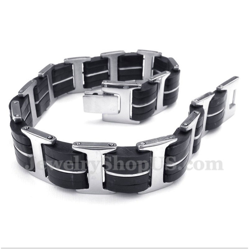 Men's Titanium Rubber Bracelet