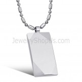 Rectangle Tungsten Silver Pendant C638