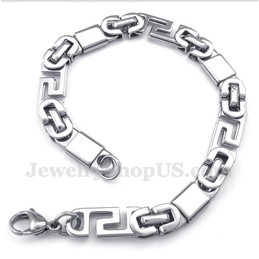 Men's Titanium Greek Meander Pattern Bracelet
