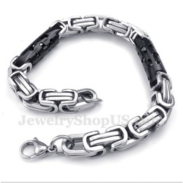 Men's Titanium Cylinder Black Bracelet
