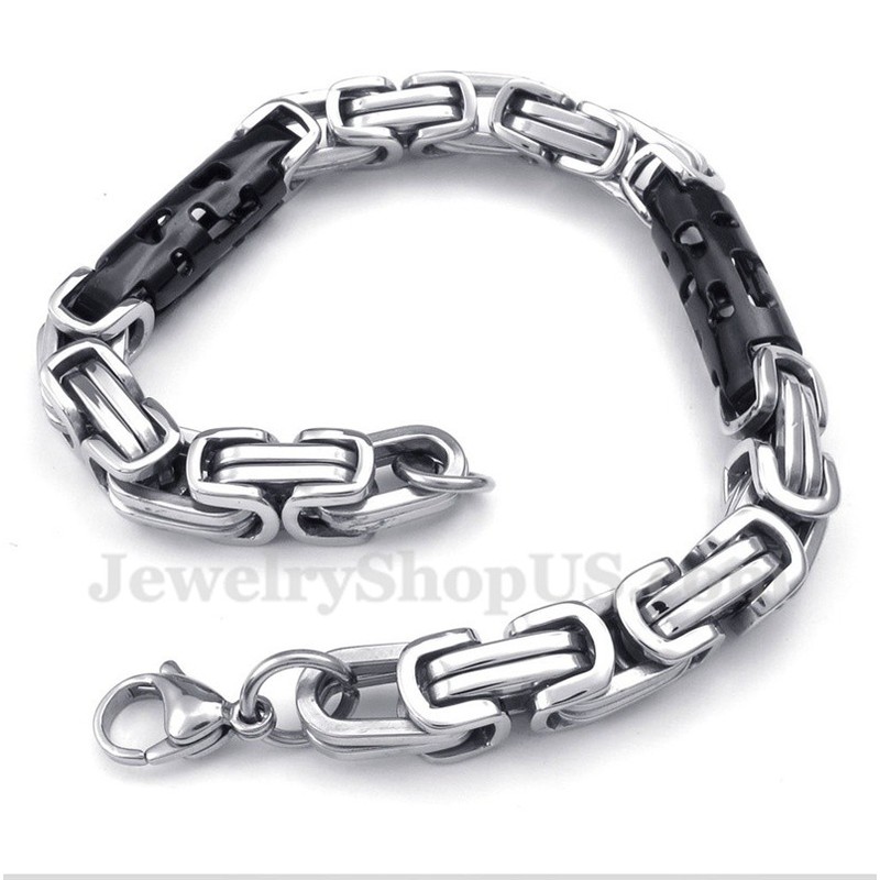 Men's Titanium Cylinder Black Bracelet