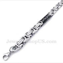 Men's Titanium Cylinder Black Bracelet