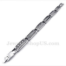 Men's Titanium Greek Meander Pattern Black Bracelet