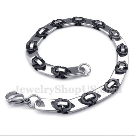 Men's Titanium Black Round Bracelet