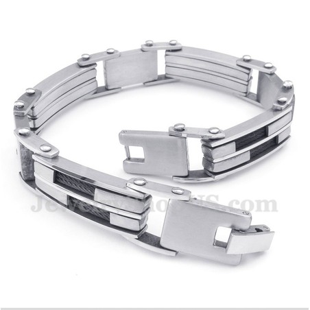 Men's Titanium Black Cable Bracelet