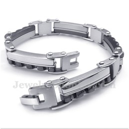 Men's Titanium Black Serrated Bracelet