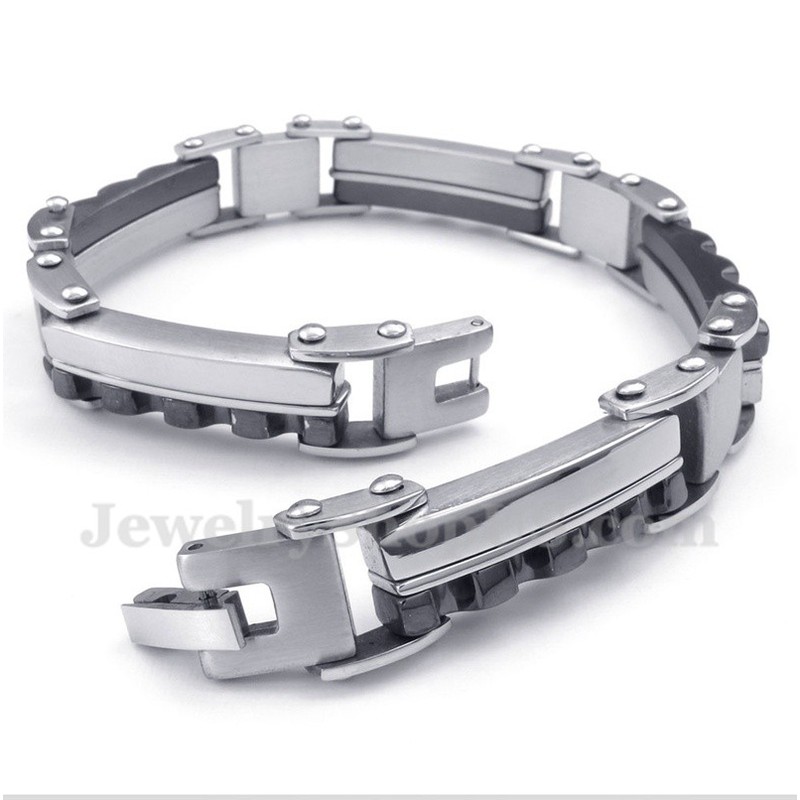Men's Titanium Black Serrated Bracelet