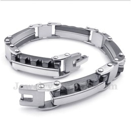 Men's Titanium Black Serrated Bracelet