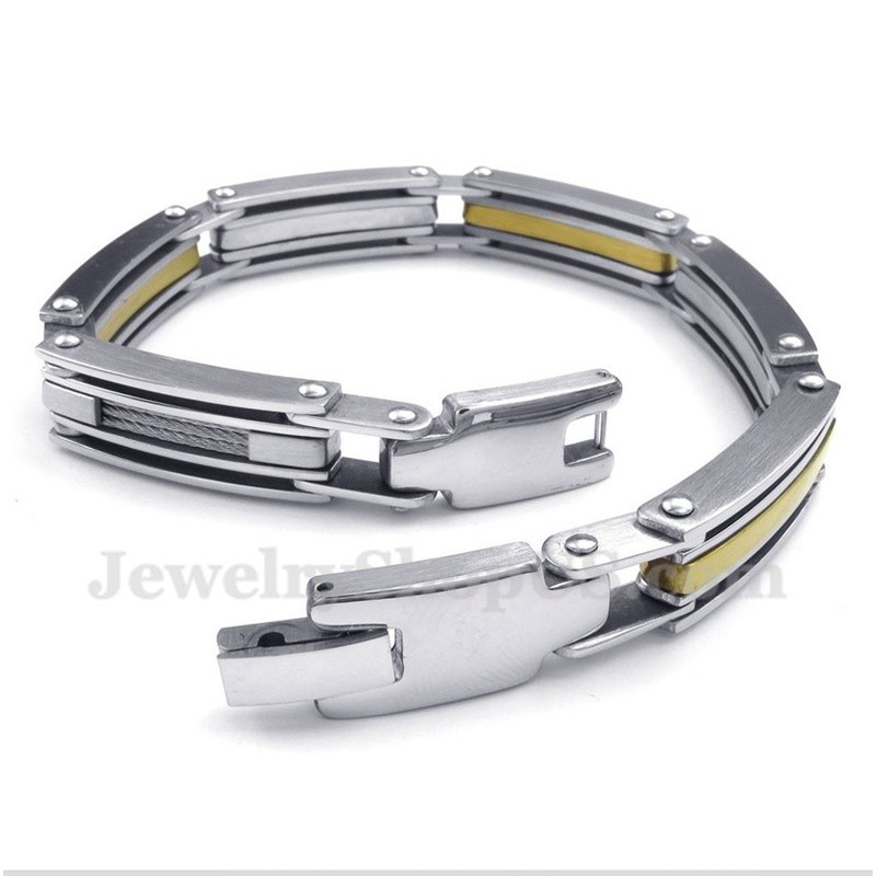 Men's Titanium Gold Bracelet