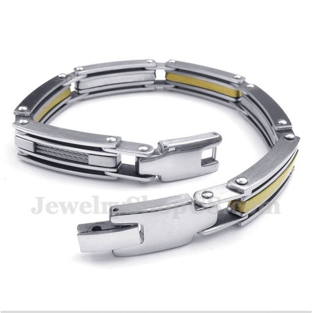 Men's Titanium Gold Bracelet