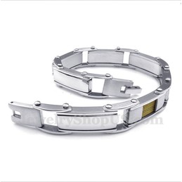 Men's Titanium Gold Cable Bracelet