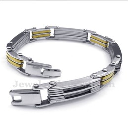 Men's Titanium Cable Gold Bracelet