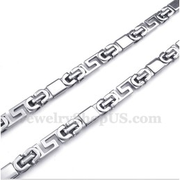 Men's Titanium Greek Meander Pattern Necklace