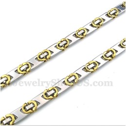 Men's Titanium Gold Half Crescent Necklace