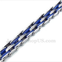 Men's Titanium Blue Rubber Bracelet