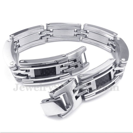 Men's Titanium Carbon Fiber Cable Bracelet