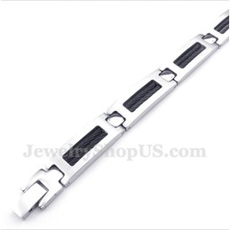 Men's Titanium Black Cable Bracelet