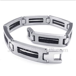 Men's Titanium Black Cable Bracelet