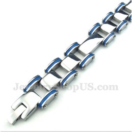 Men's Titanium Blue Rubber Bracelet