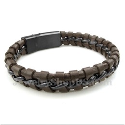 Men's Titanium Leather Bracelet